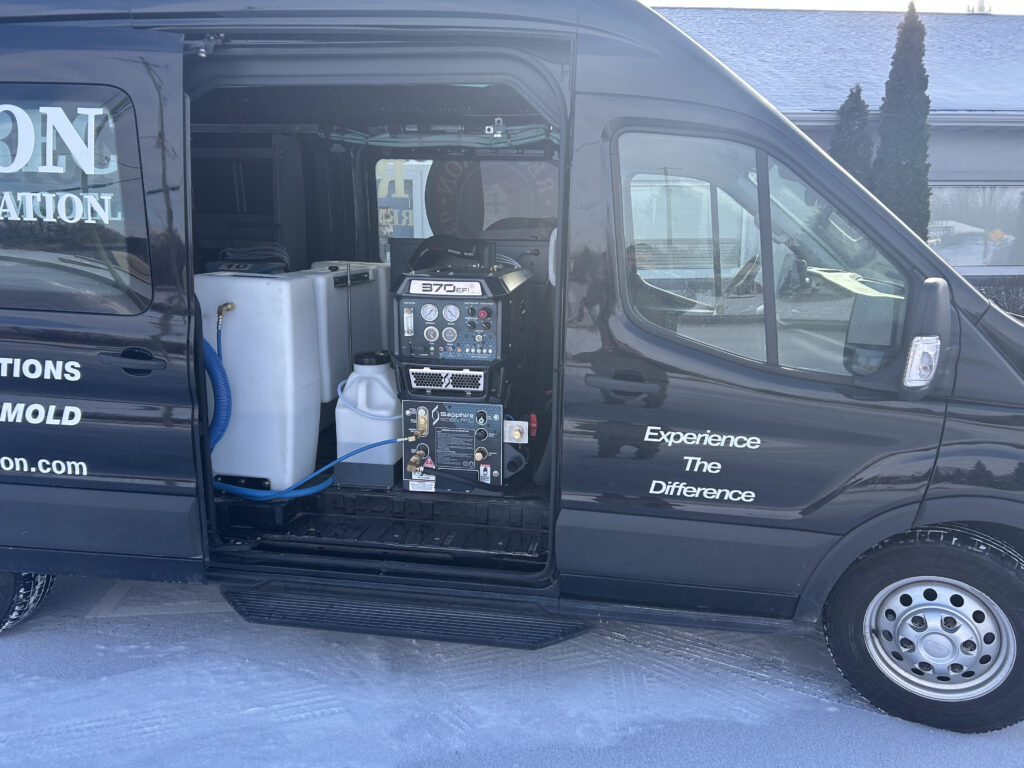 Recoveron service van with water extraction equipment
